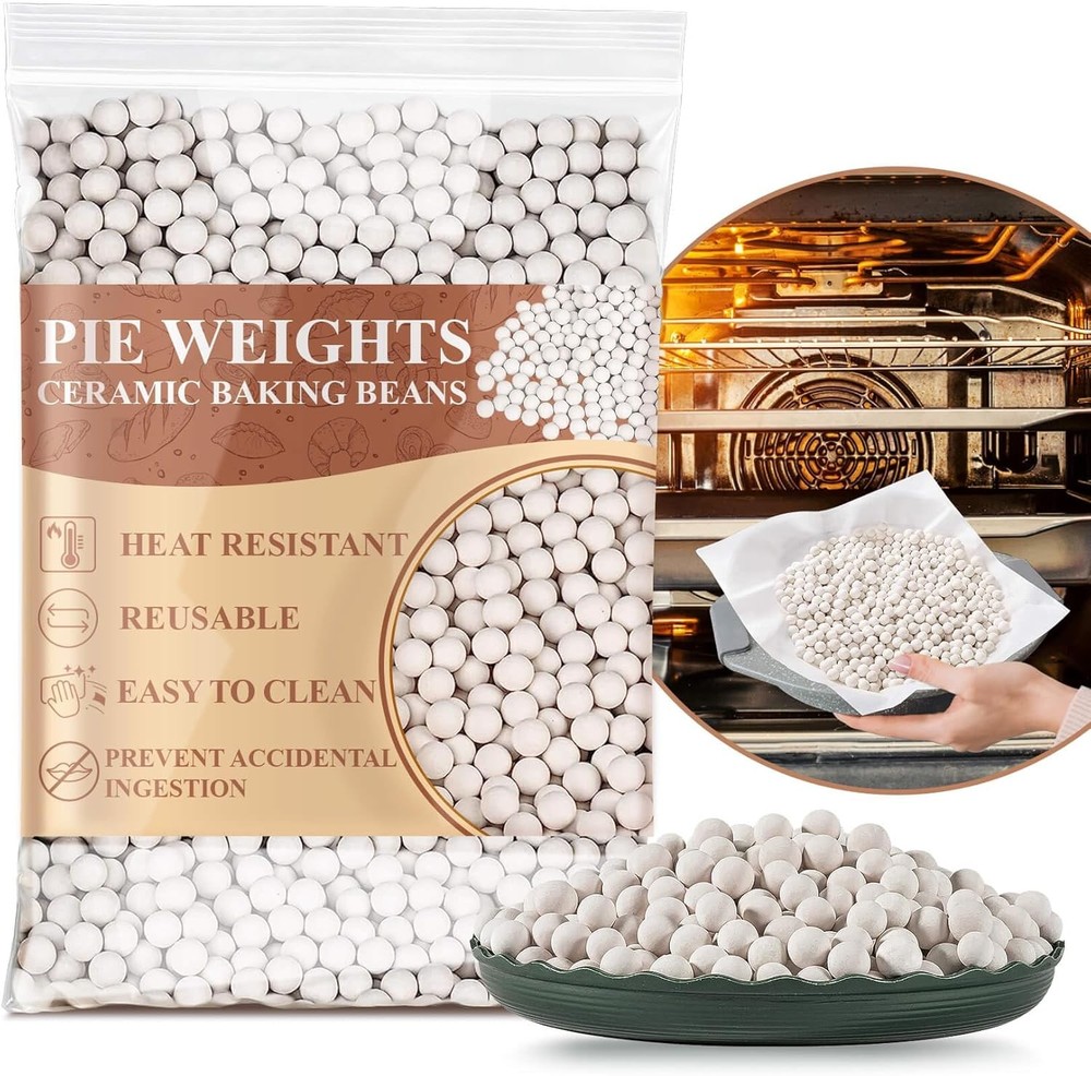 Sukh 1LB Pie Weights for Baking - Crust Ceramic 0.39 inch, White