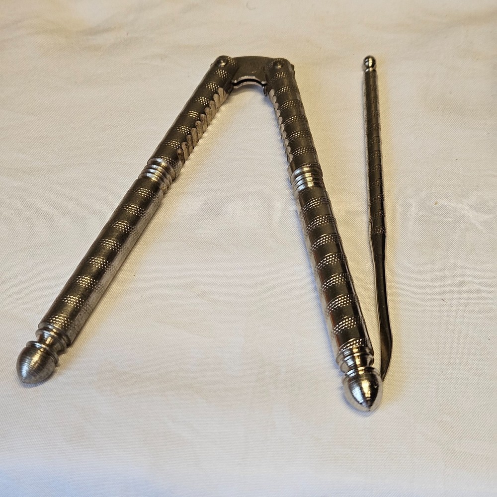 Vintage Rustic Log Bark Nut Bowl HMQ Nutcracker Pick Set 8"