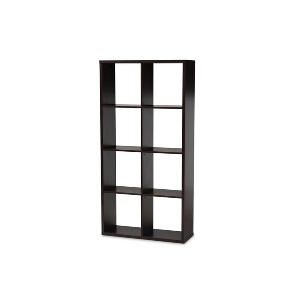 Baxton Studio Janne Dark Brown Finished 8-Cube Storage Shelf