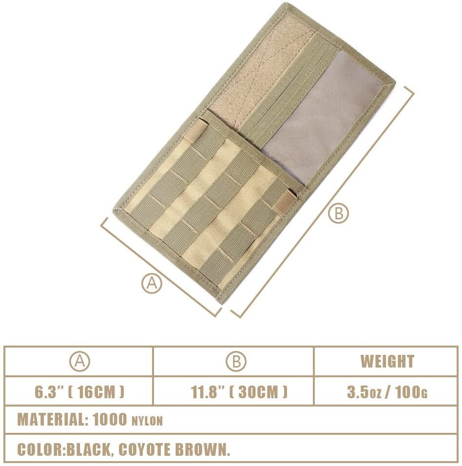 Tactical MOLLE Visor Panel Car Visor Cover Organizer Panel Storage Holder Pouch
