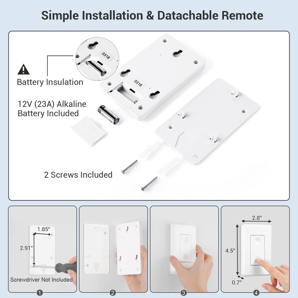 DEWENWILS Wireless Light Switch and Receiver Kit Remote Control Wall Switch US