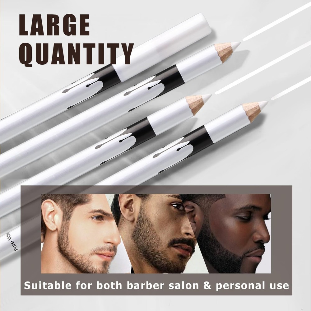 Noerrors 12Pcs White Barber Pencil Set Magic 1 Count (Pack of 12), B