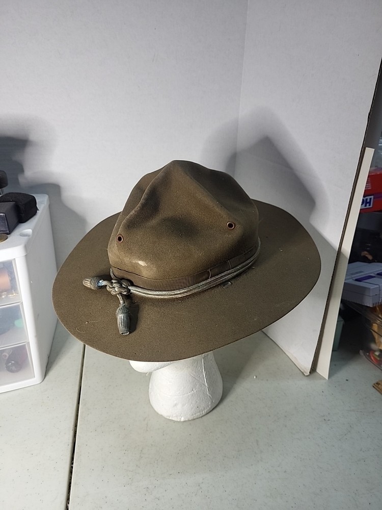 WW 2 USMC MARINE CORPS CAMPAIGN DRILL SERGEANT HAT SIZE?