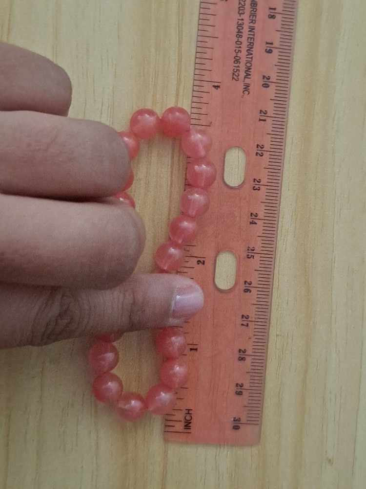 cherry quartz stretch bracelet