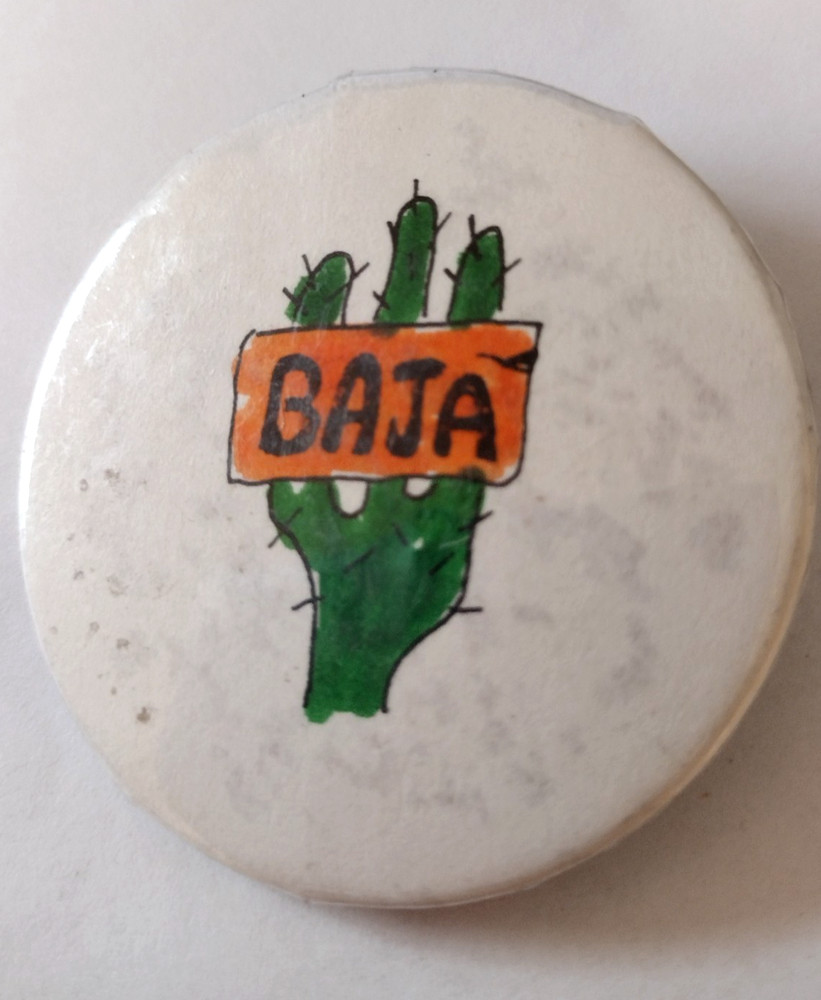 BAJA Cactus Souvenir Badge Button Pin