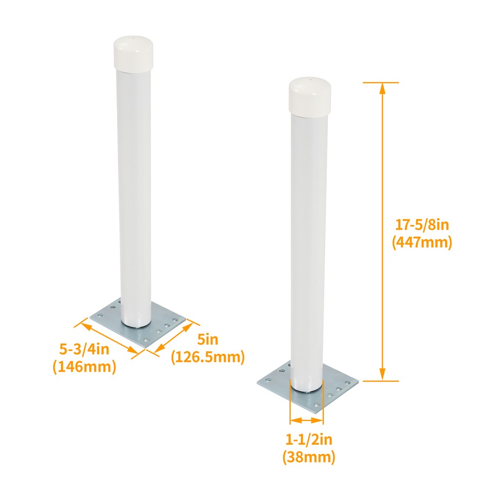 2PCS Steel 22" Pontoon Trailer For Boat Post Guide-On Guide On Post W/hardware