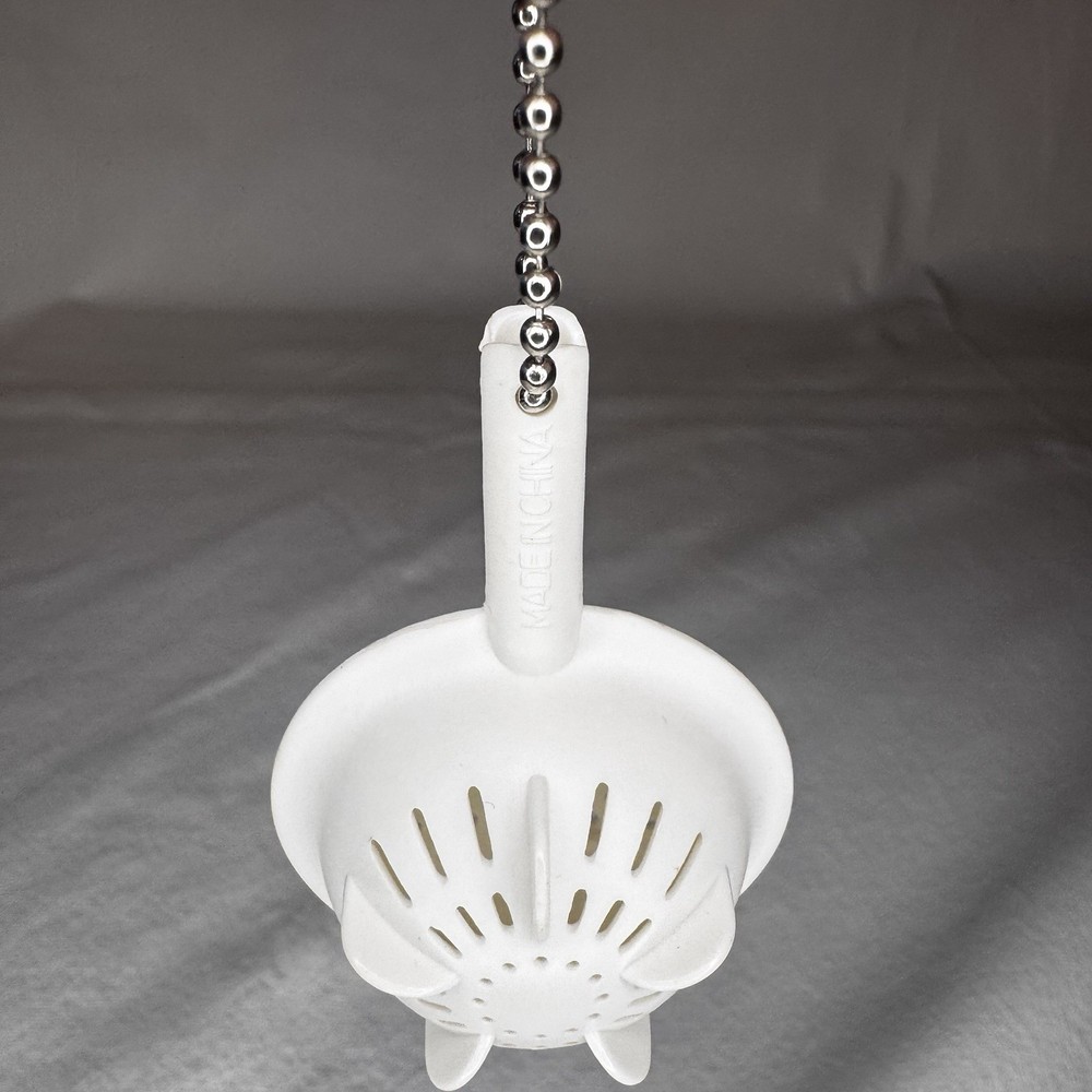 Vintage Tupperware Mini Strainer Keychain 3” White Plastic Colander Tool
