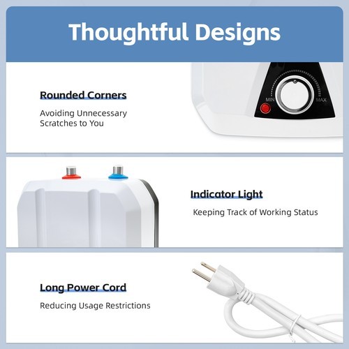 6L 1500W Instant Hot Water Heater Electric Tankless On Demand House Shower Sink