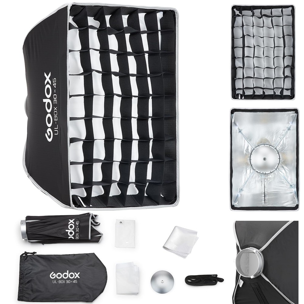 Softbox UL-30x45 11.8"x17.7" Rectangular Softbox, Quick-Release Umbrella Desi...