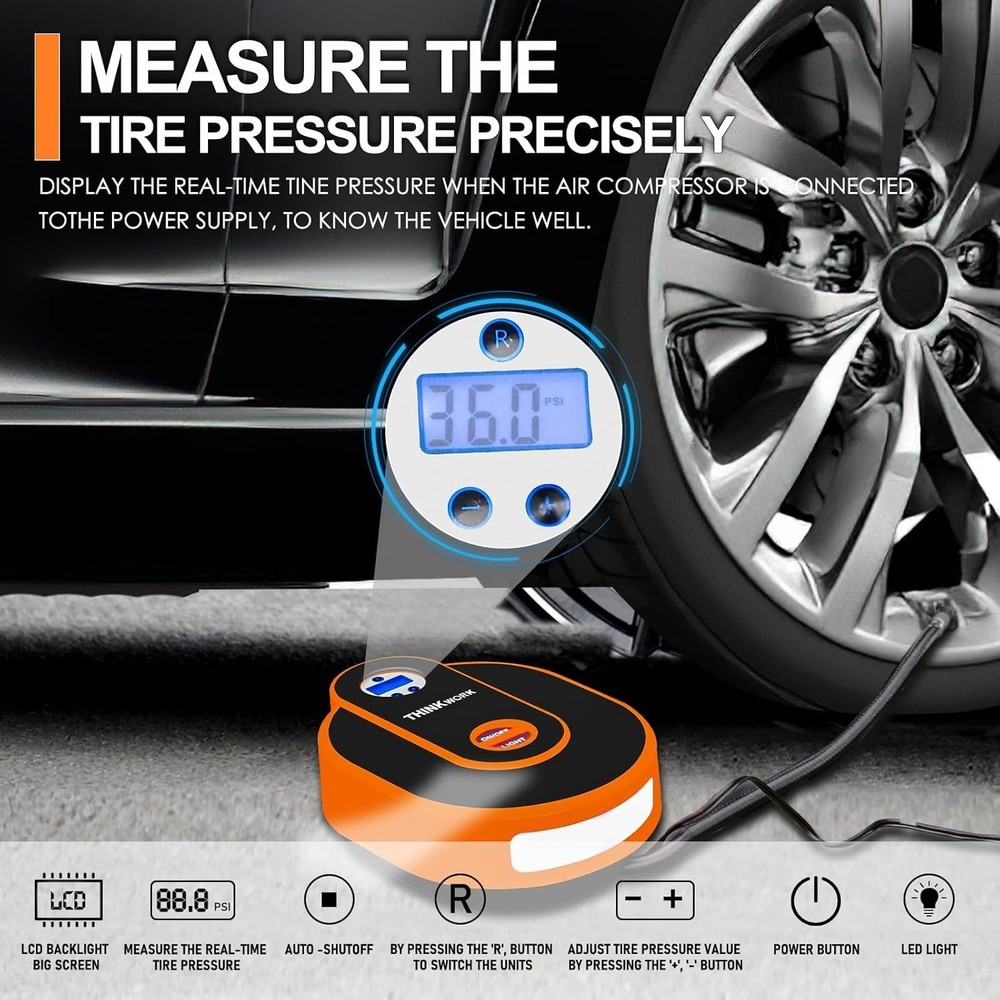 Car Emergency Kit, Emergency Roadside Assistance kit with Digital Air Compressor