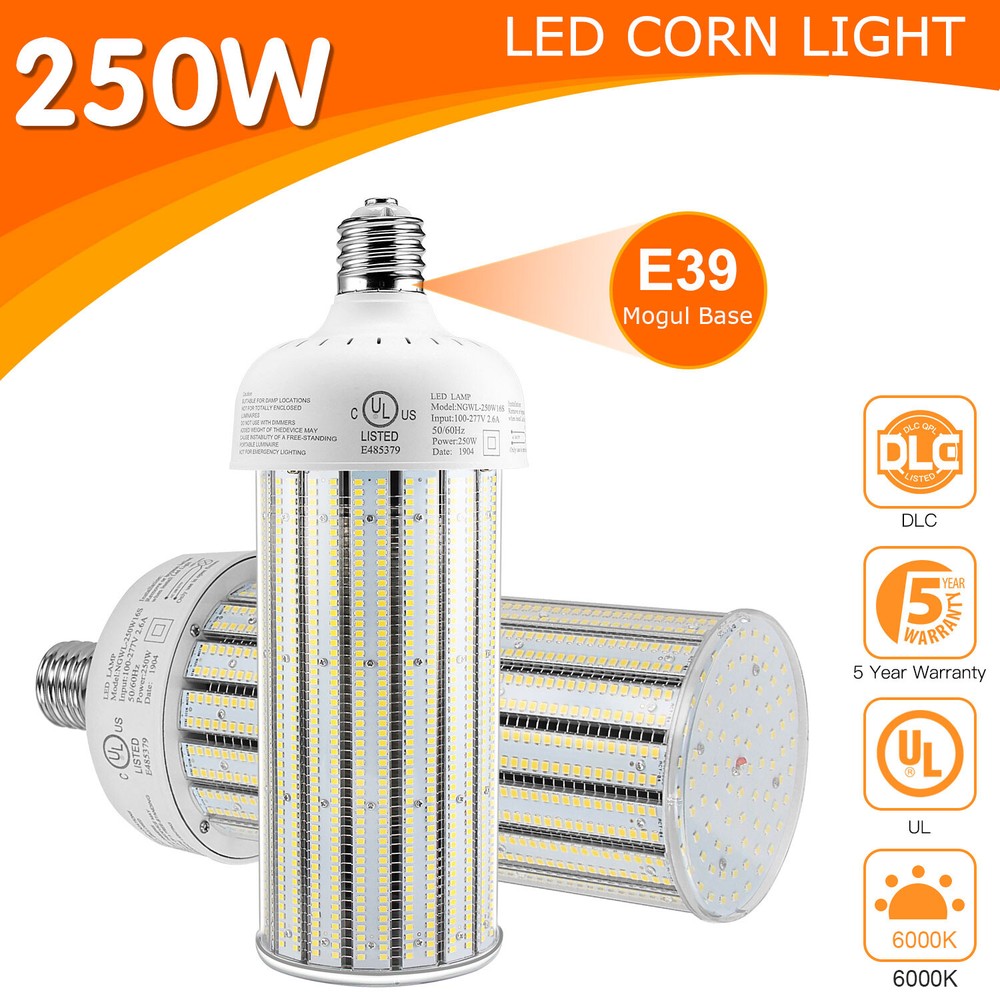 LED Corn Light Bulb 250W E39 Large Base Bulb,6000K Warehouse Industrial Lighting