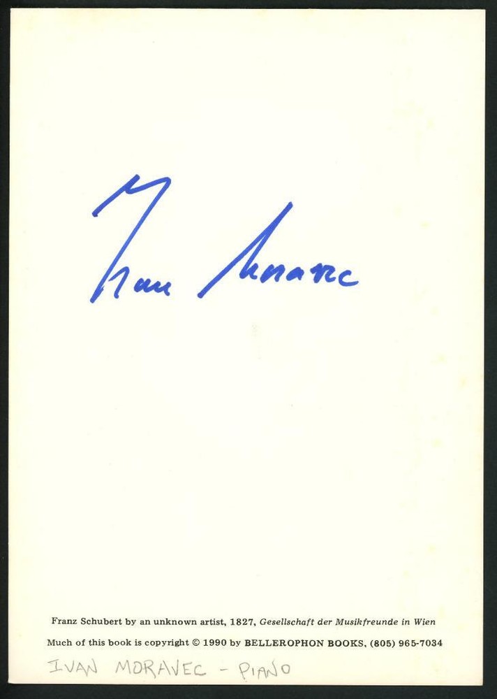 IVAN MORAVEC signed card/cut | Czech Pianist - autograph