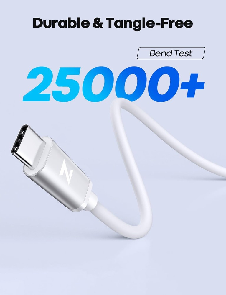 White PS5 USB C Charging Cable 10ft, Long Controller Charger