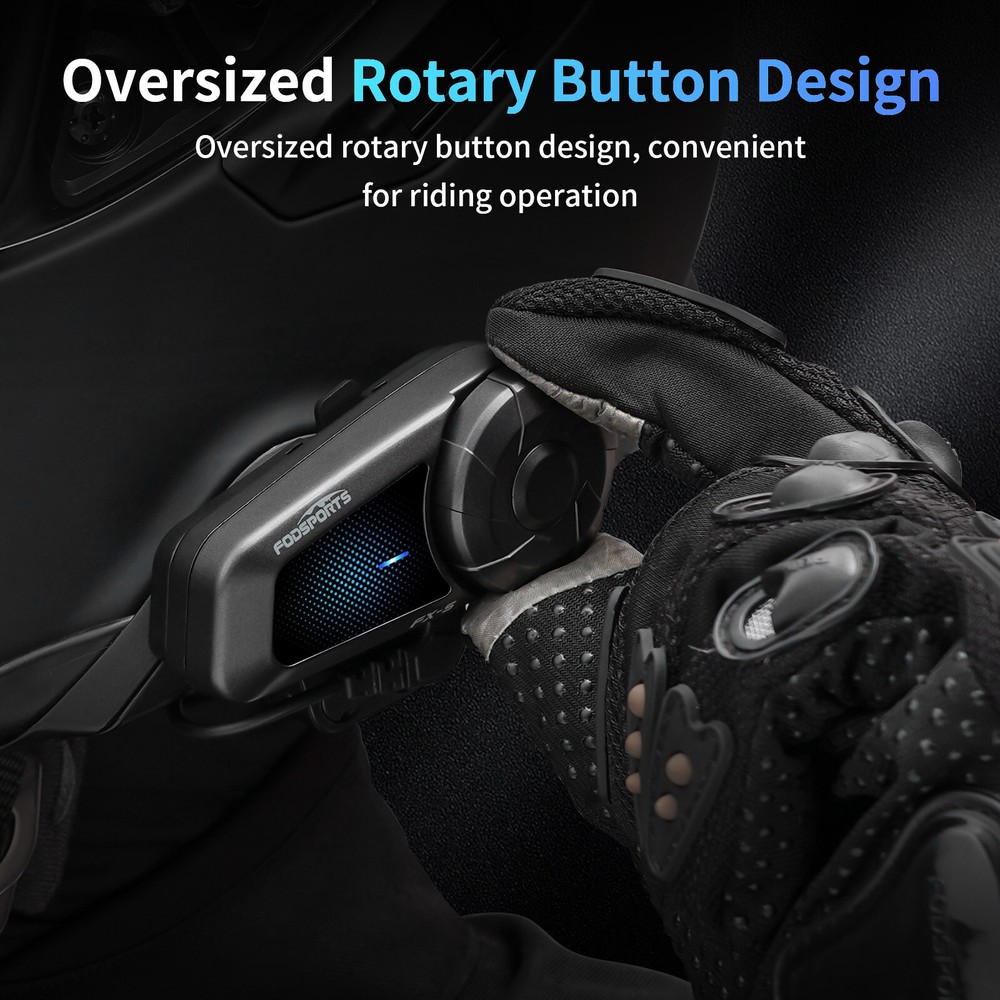 FX-S Motorcycle Intercom Helmet Bluetooth Headset 2-way 1000m Communication
