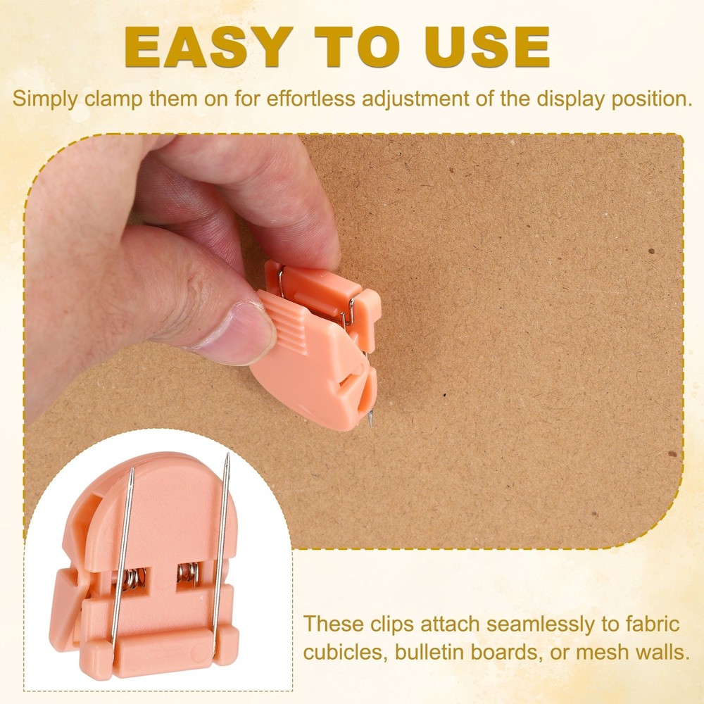 100Pcs Plastic Cubicle Clips for Hanging Documents, Light Pink