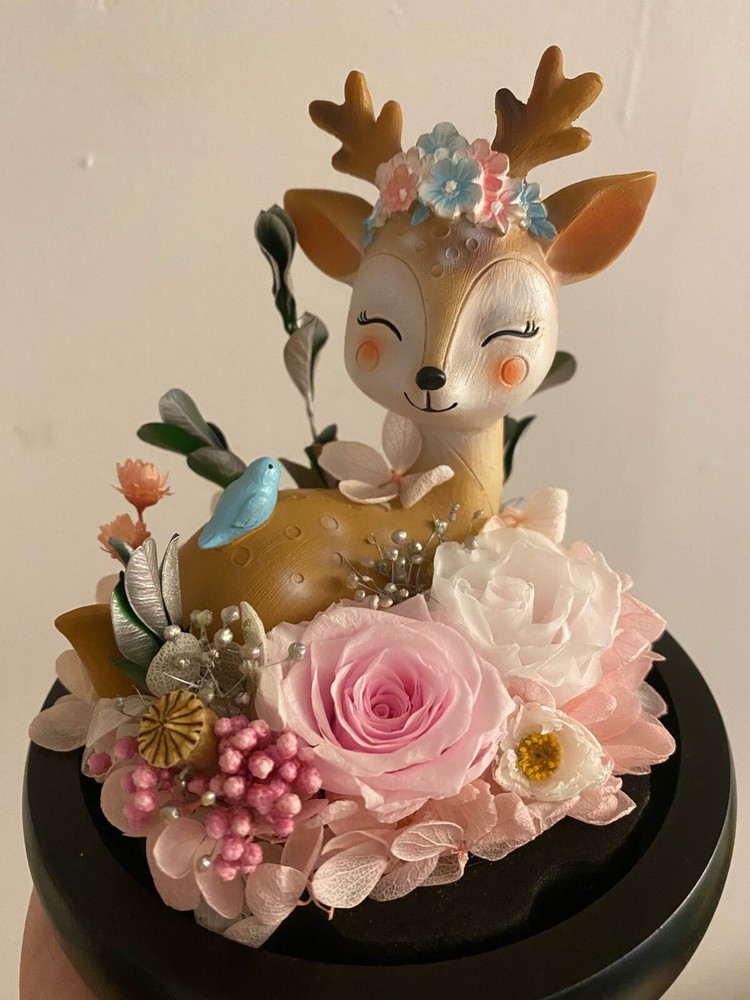 Gift Deer Floral Decor Forever Flower Handmade
