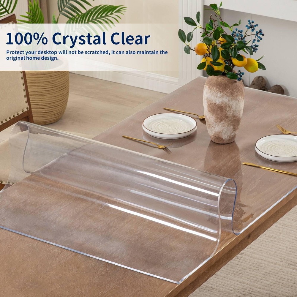 34 x 72 Inch Clear Table Cover Protector, 2mm Thick Clear Table Protector for...