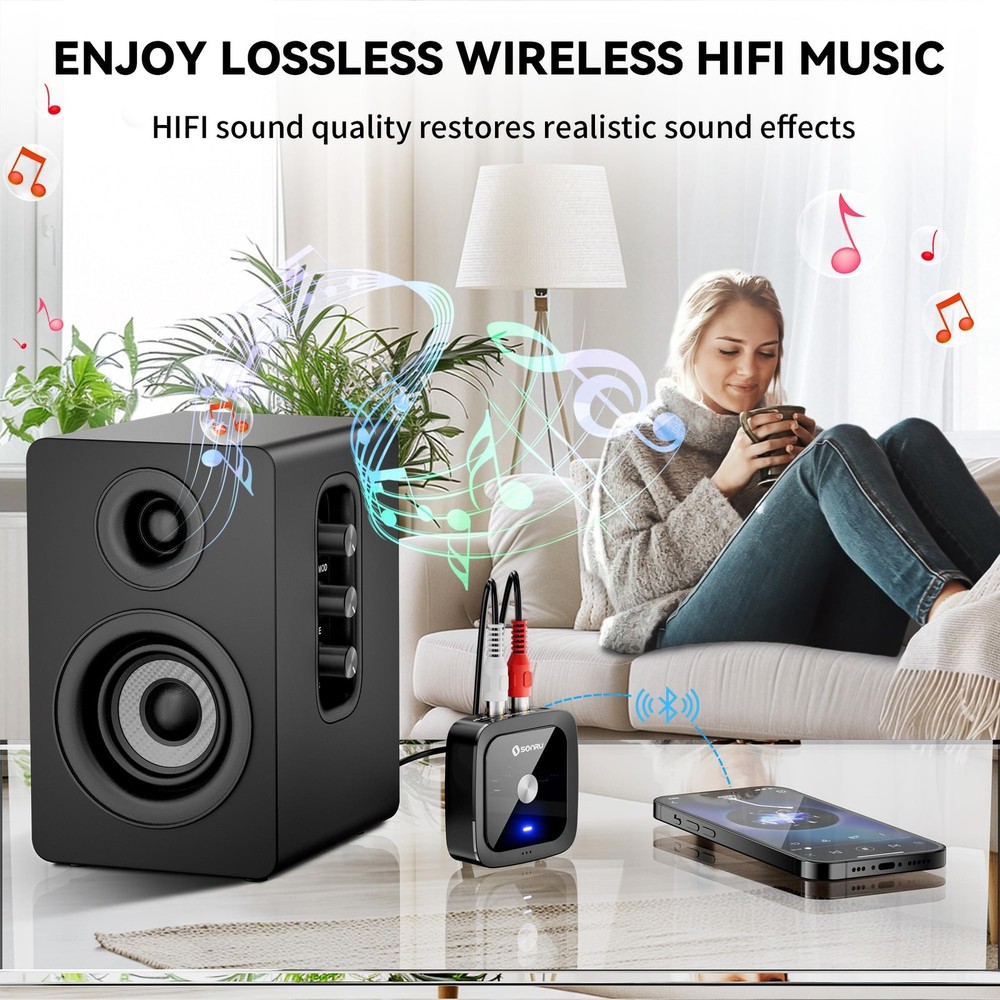 Bluetooth 6.0 Receiver, Bluetooth Adapter for Old Receiver, Low Latency, 24-H...