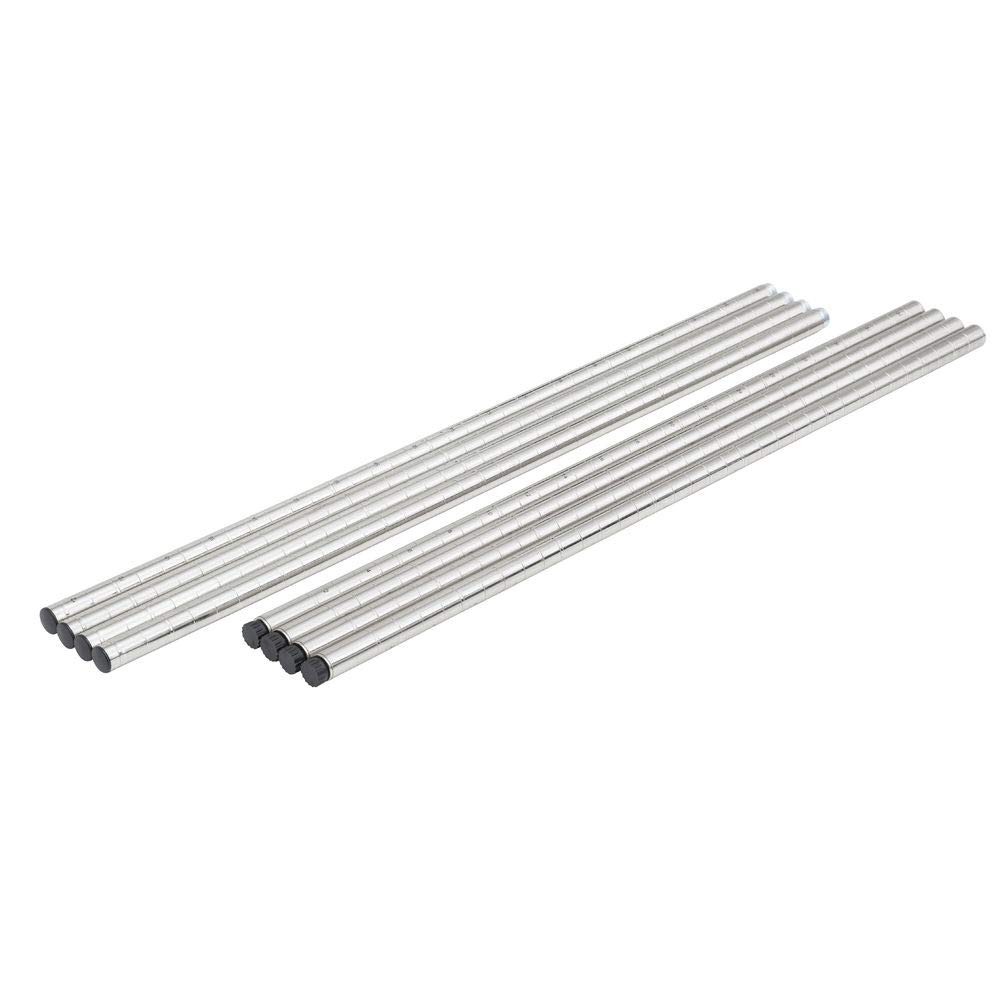 HUBERT® Wire Shelving Soft Silver Post Pack - 74" H