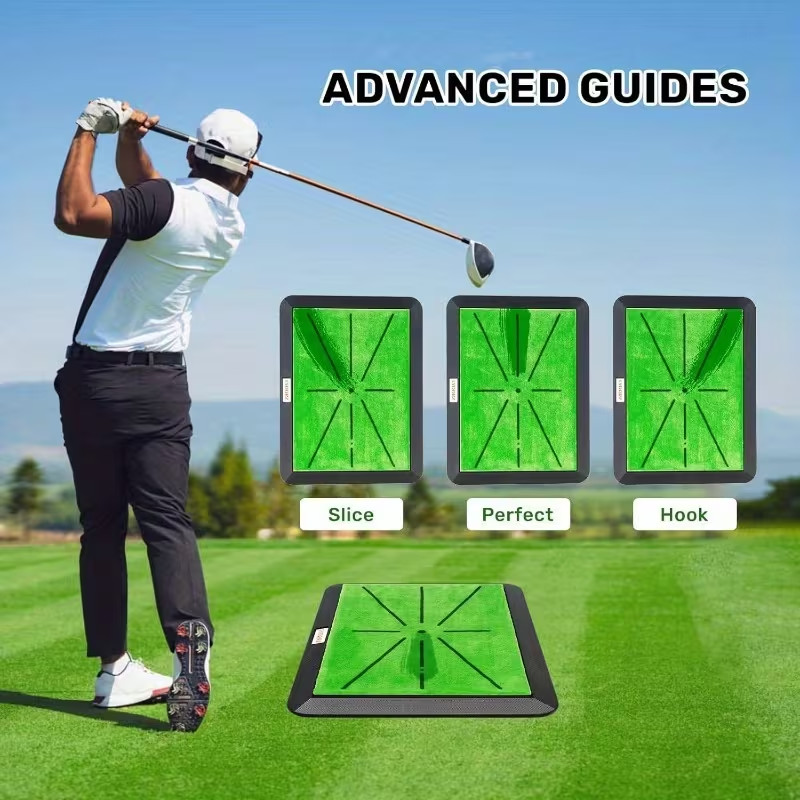3-in-1 Golf Practice Mat with Impact Detection, Portable Training Turf