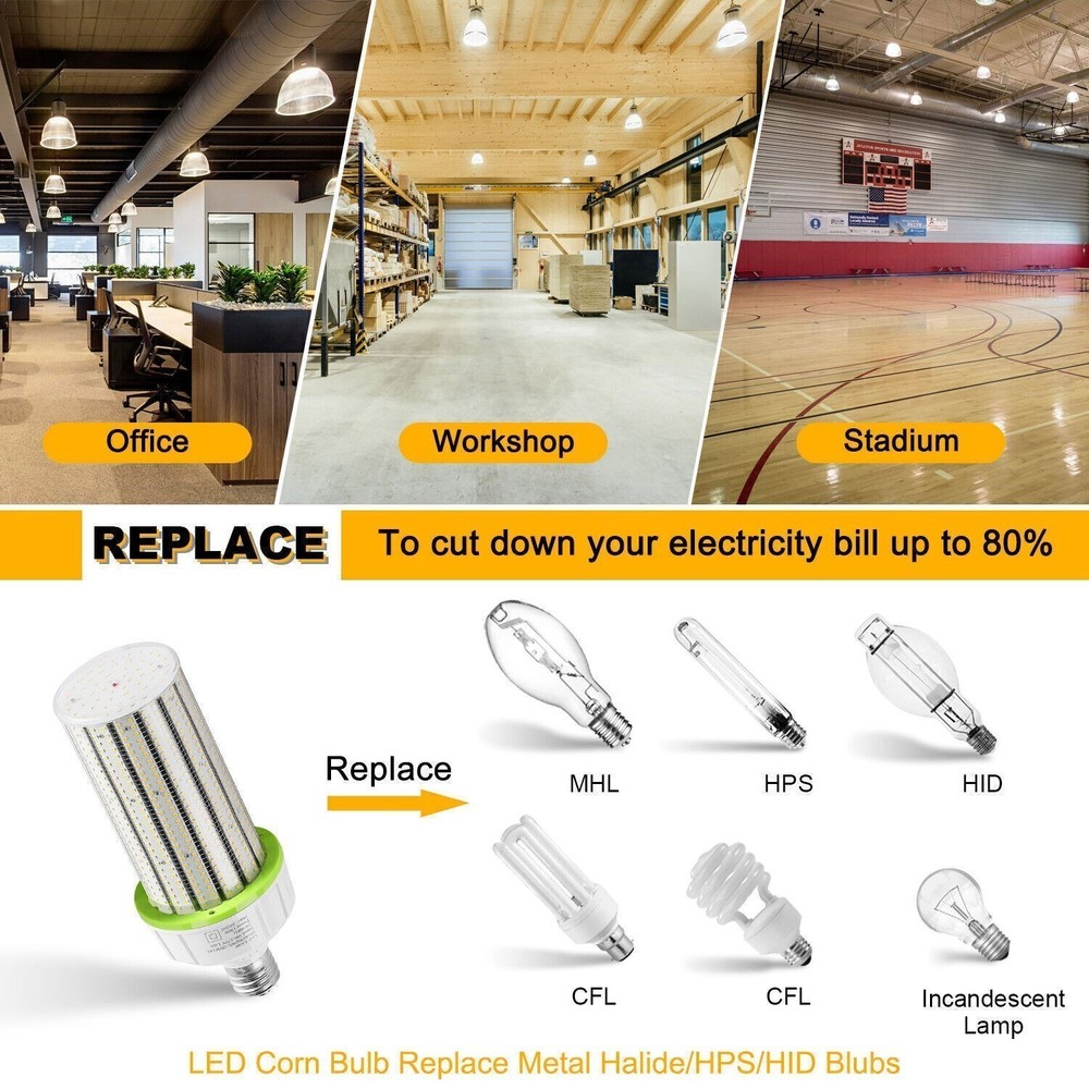 5000K 120W LED Corn Light Bulb E39 Mogul Base 16800LM Factory Lighting Daylight