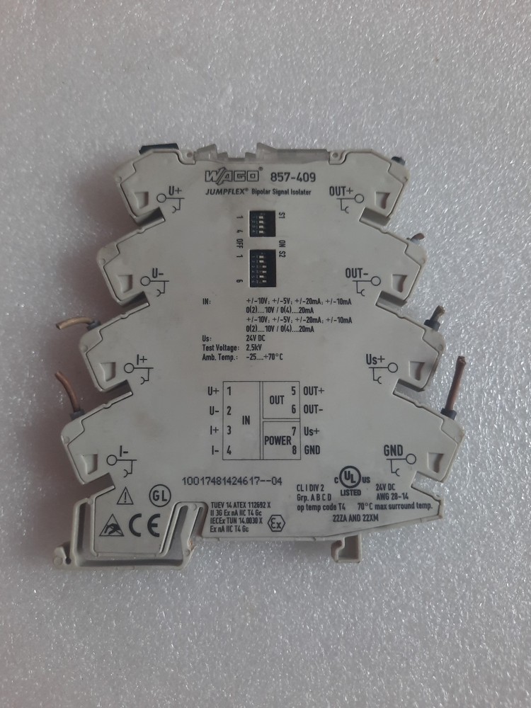 Wago 857-409 JUMPFLEX Bipolar Signal Isolator Module PLC Used