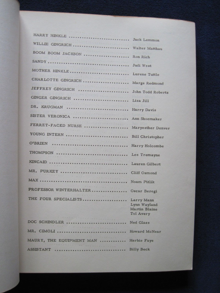 ORIGINAL SCRIPT - THE FORTUNE COOKIE - BILLY WILDER, JACK LEMMON, WALTER MATTHAU