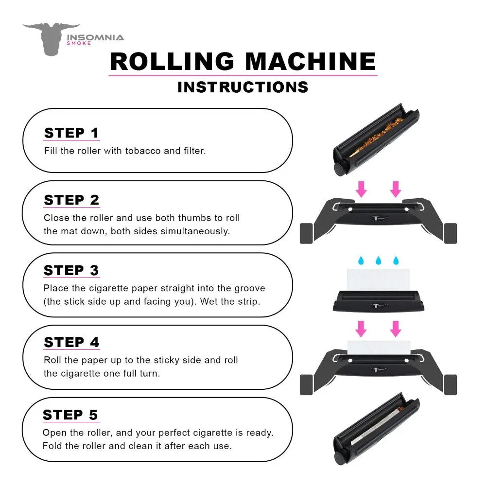 Insomnia Smoke King Size Cigarette Rolling Machine Roller Cone Pre Roll Tobacco