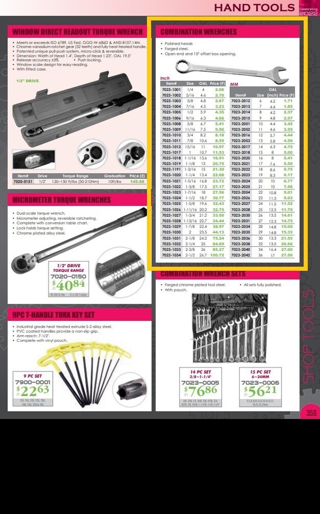 7/16" COMBINATION WRENCH (7023-1004)