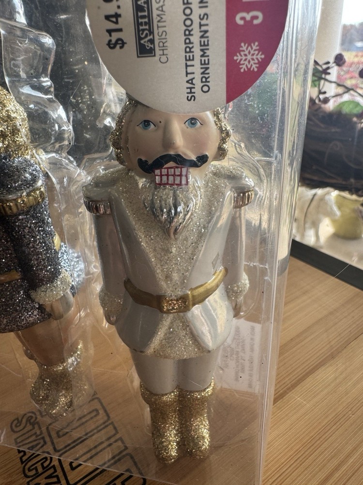 Ashland Nutcrackers 3 Gold Silver White 6”
