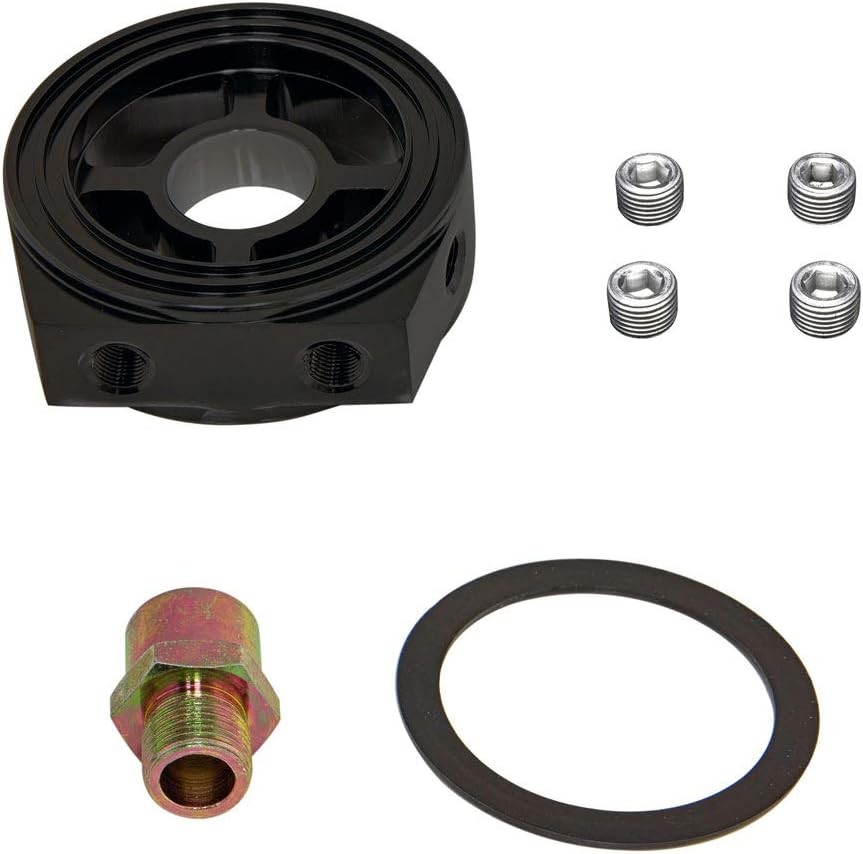 GlowShift Oil Filter Sandwich Plate Thread Adapter - 20mm x 1.5 -...