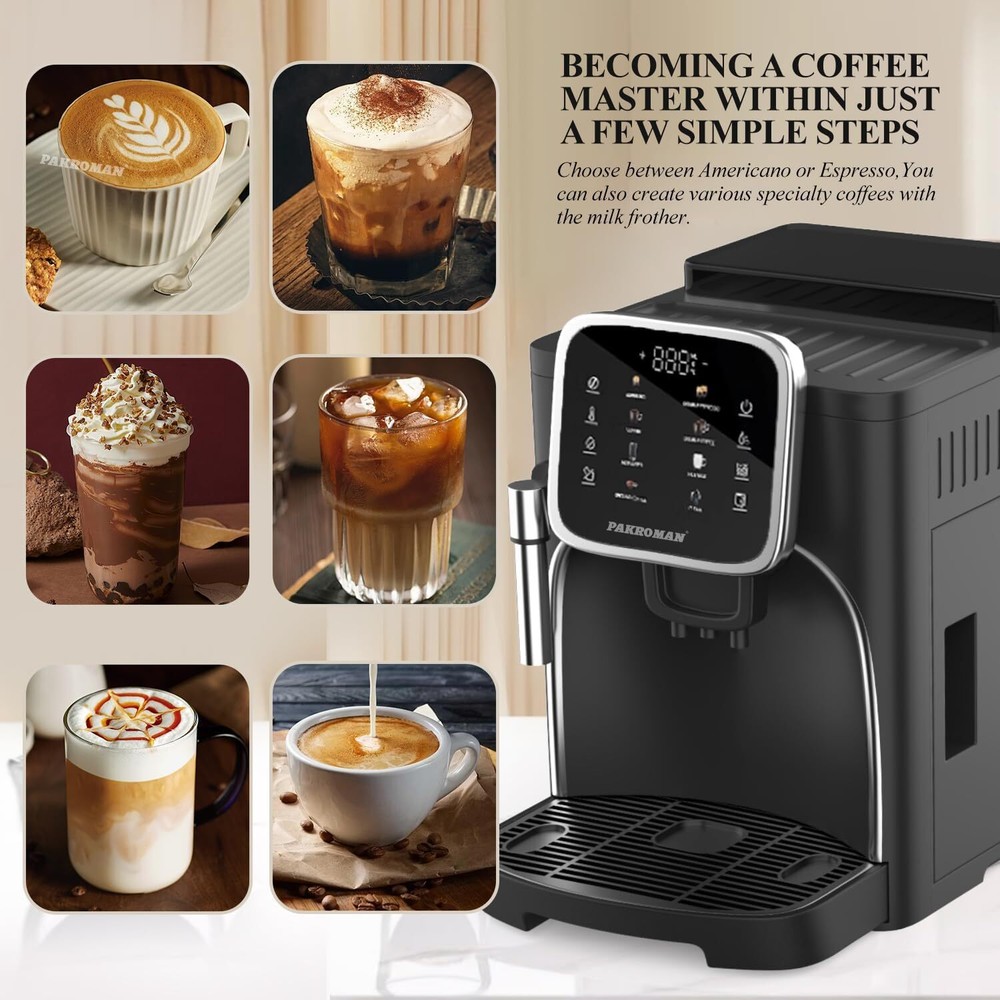 Super Automatic Espresso Machine with Grinder - Espresso Maker with Steam wand*