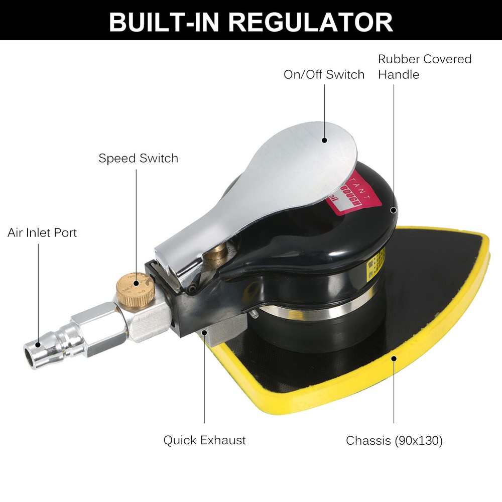 Pneumatic Random Orbit Sander Air Sander Polisher Small Triangular Palm 90x130mm