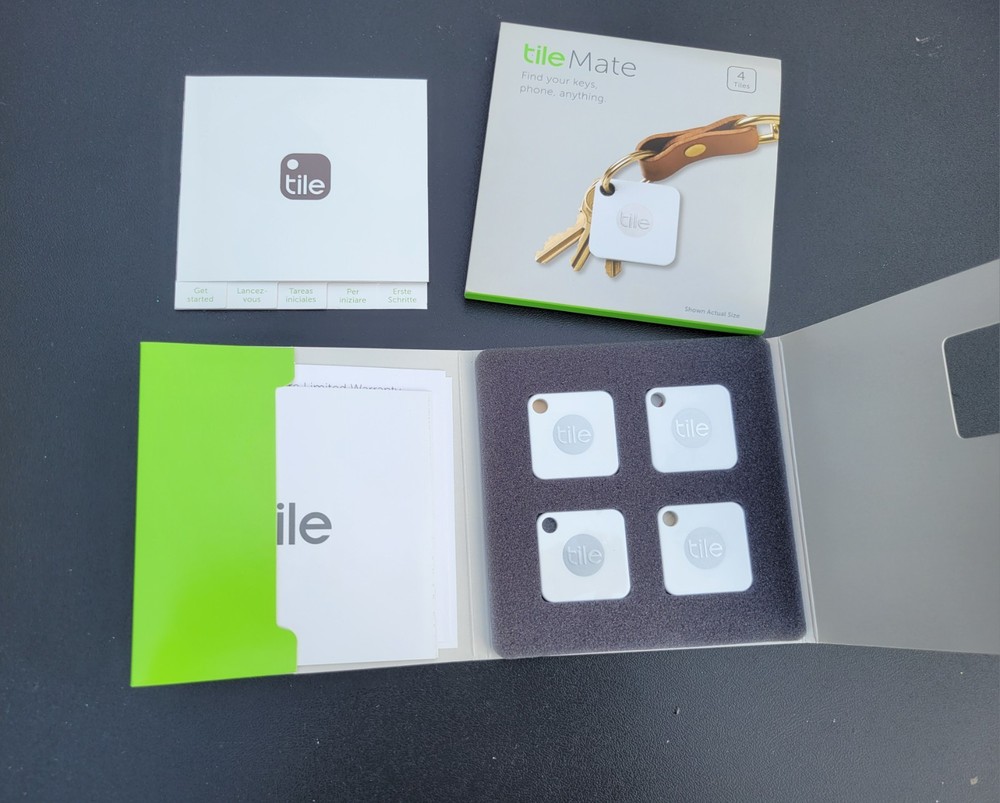 4 Pack Tile Mate Model T3001 Bluetooth Key, Phone, Anything Tracker