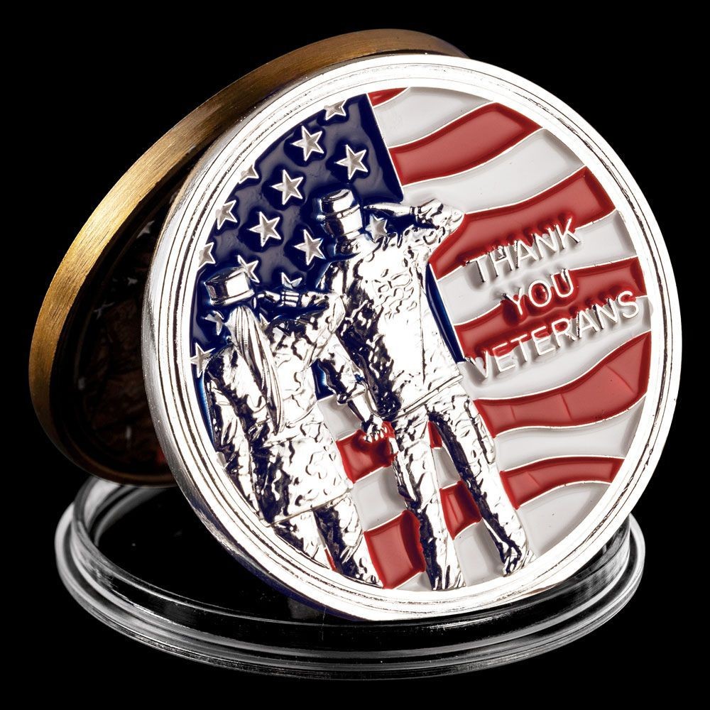 Thank You Veterans Silver Challenge Coin