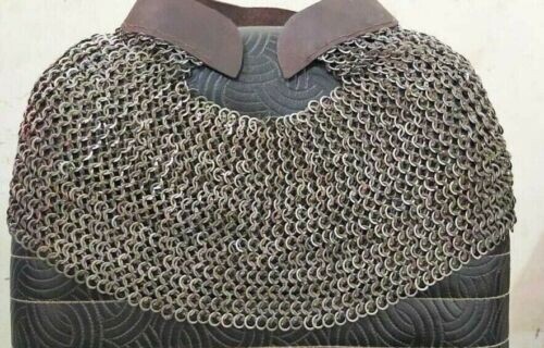 CHAIN MAIL COLLAR 9 MM 18G FLAT RING ALT SOLID RING DOME RIVETED