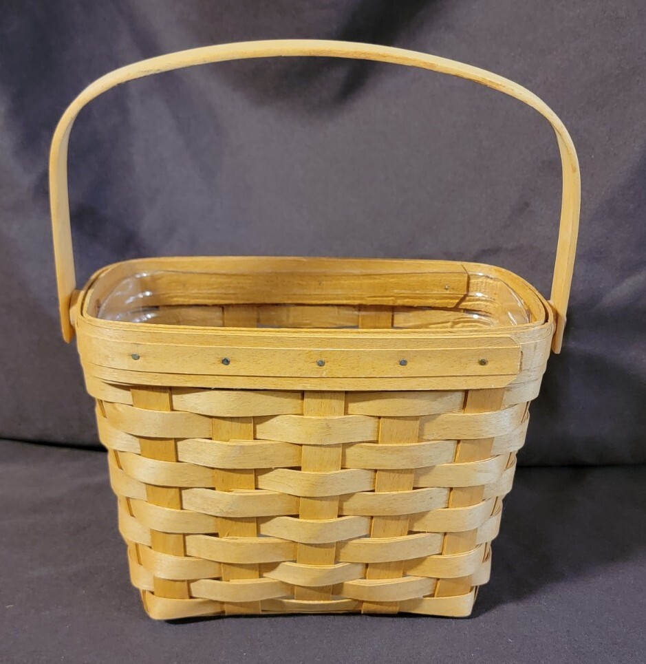 Longaberger 1995 Dresden Tour Basket Plastic Liner Handle Signed