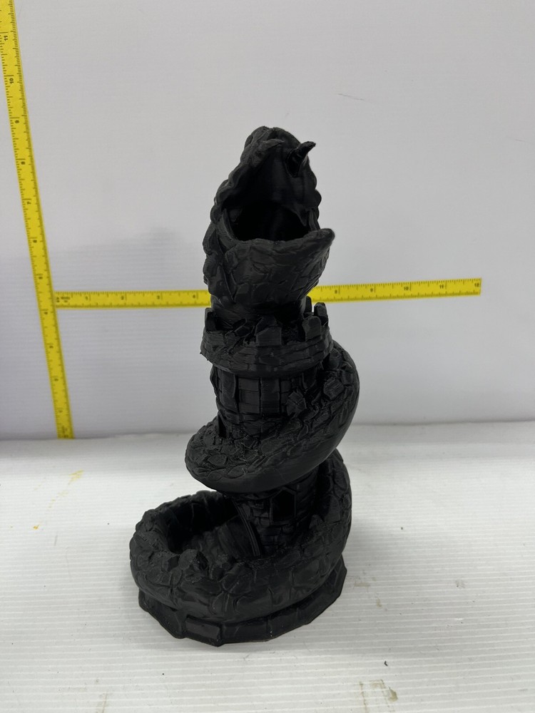 Coiled Snake Dice Tower Black