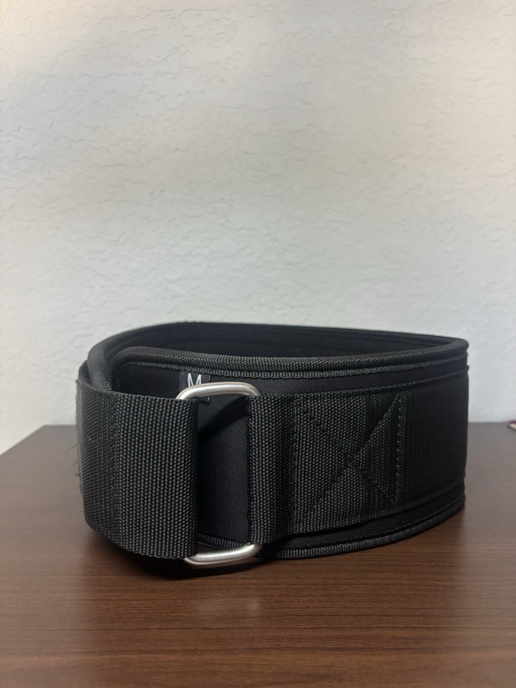Weightlifting Belt Lifting Gym Hook-Loop Closure Size Medium Black Wod Nation