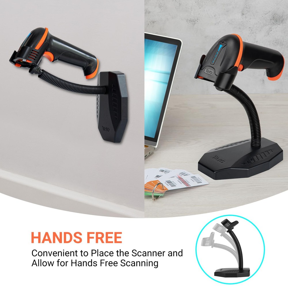 Tera Universal Barcode Scanner Stand Hands Free Scanning Black