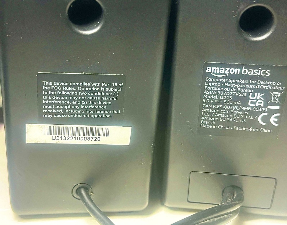 Amazon Basics Computer Speakers for Desktop / Laptop PC USB-Powered Black 2.1 W