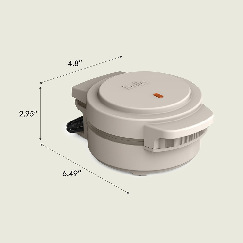 Evergood Mini Waffle Maker with Nonstick Plates & Customizable Designs