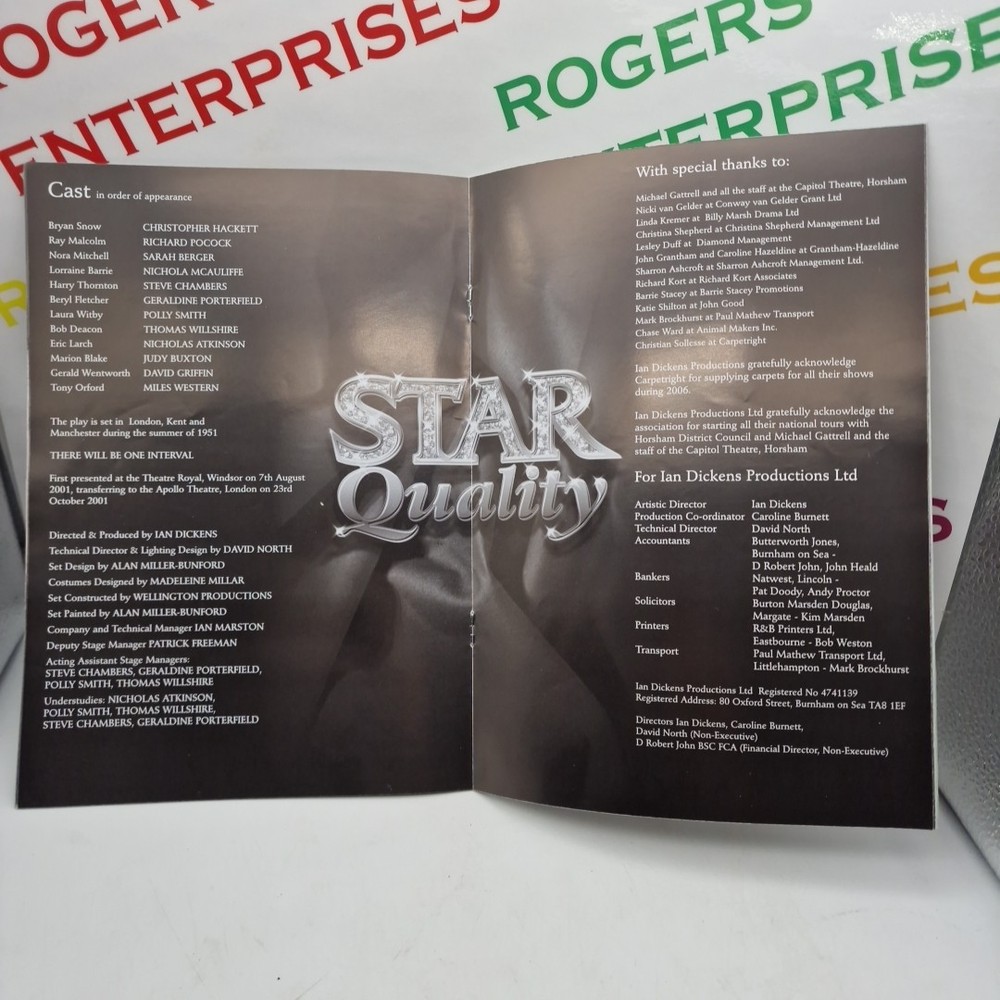 Star Quality Programme, Devonshire Park Theatre 2006 Signed By Judy Buxton