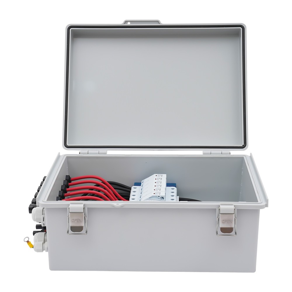 Solar PV Combiner Box 6 String 63A Circuit Breaker for Solar Panel System IP65