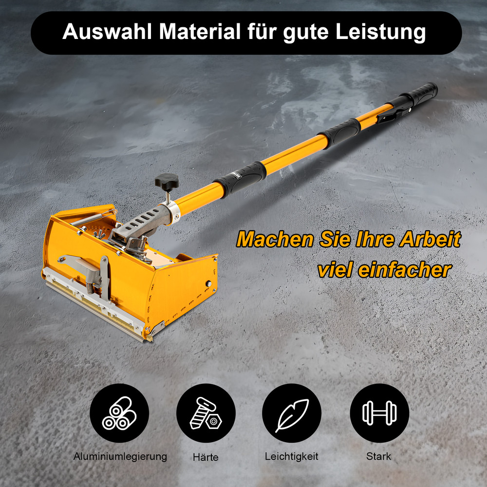 10" Drywall Taping Tools Flat Finishing Box Set w/ 40''-64'' Extendable Handle