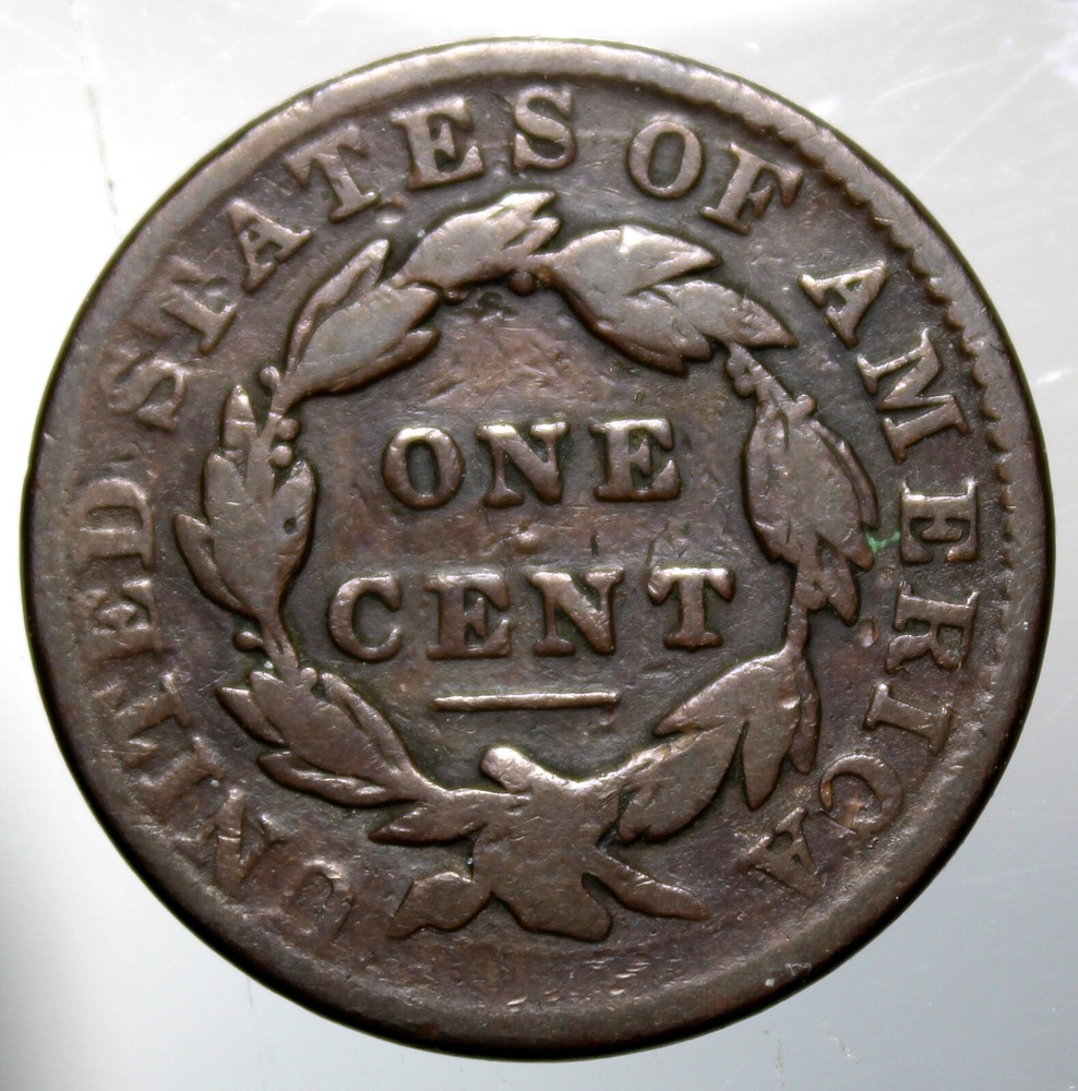 1833 Coronet Head Large Cent, N-5 - VG !!