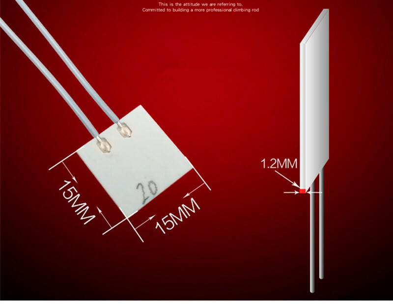 2Pcs Micro Square MCH Ceramic Heater Resistive Heating Element, Size 15x15mm