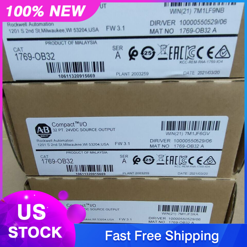 New Factory Sealed AB 1769-OB32 CompactLogix 32 Pt 24VDC D/O Module US Free Tax