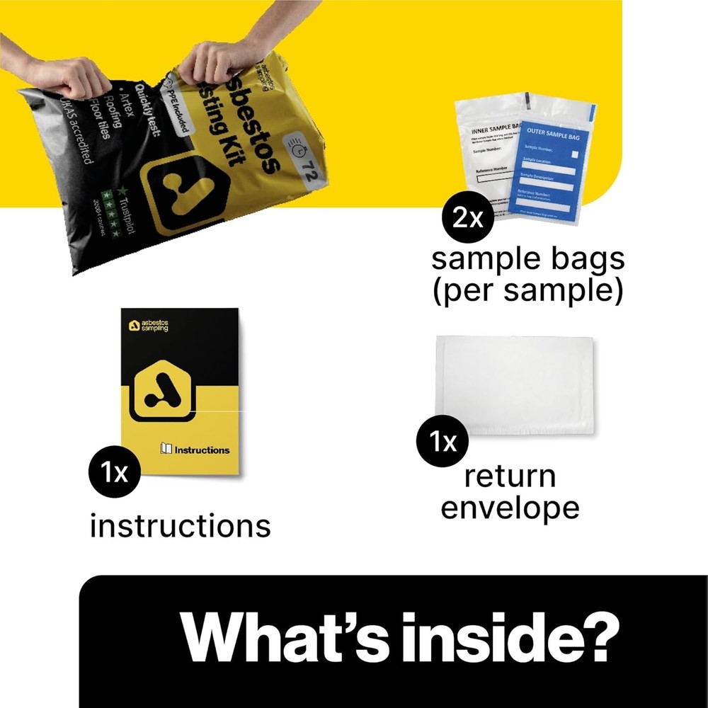 Asbestos Analysis Kit with 72hr Results - 4 Samples for Accurate Testing