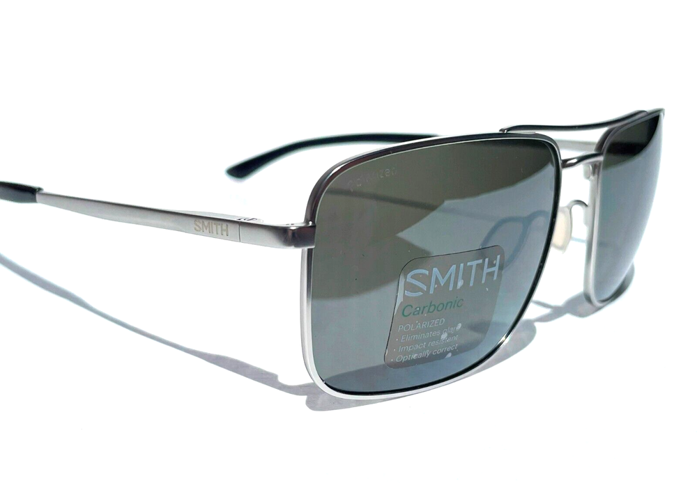 Smith Optics OUTCOME Matte Silver Carbonic POLARIZED Platinum Mirror Sunglass
